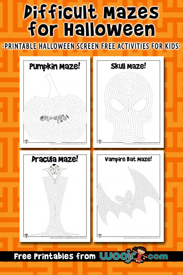 Printable halloween mazes for kids woo jr kids activities childrens publishing