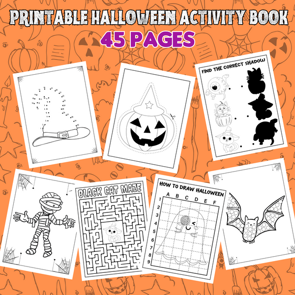 Printable halloween activity book for kids pages â cassie smallwood