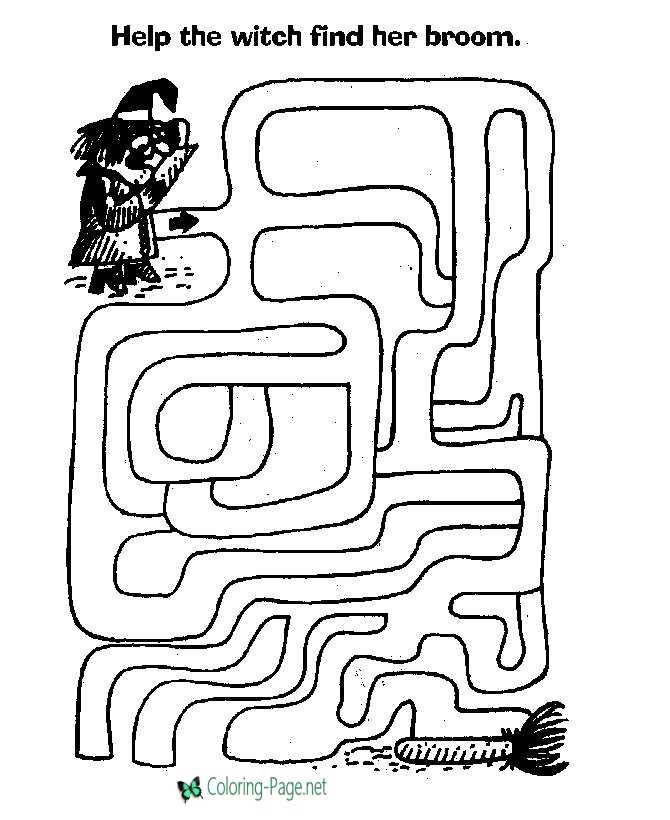 Halloween kids printable mazes