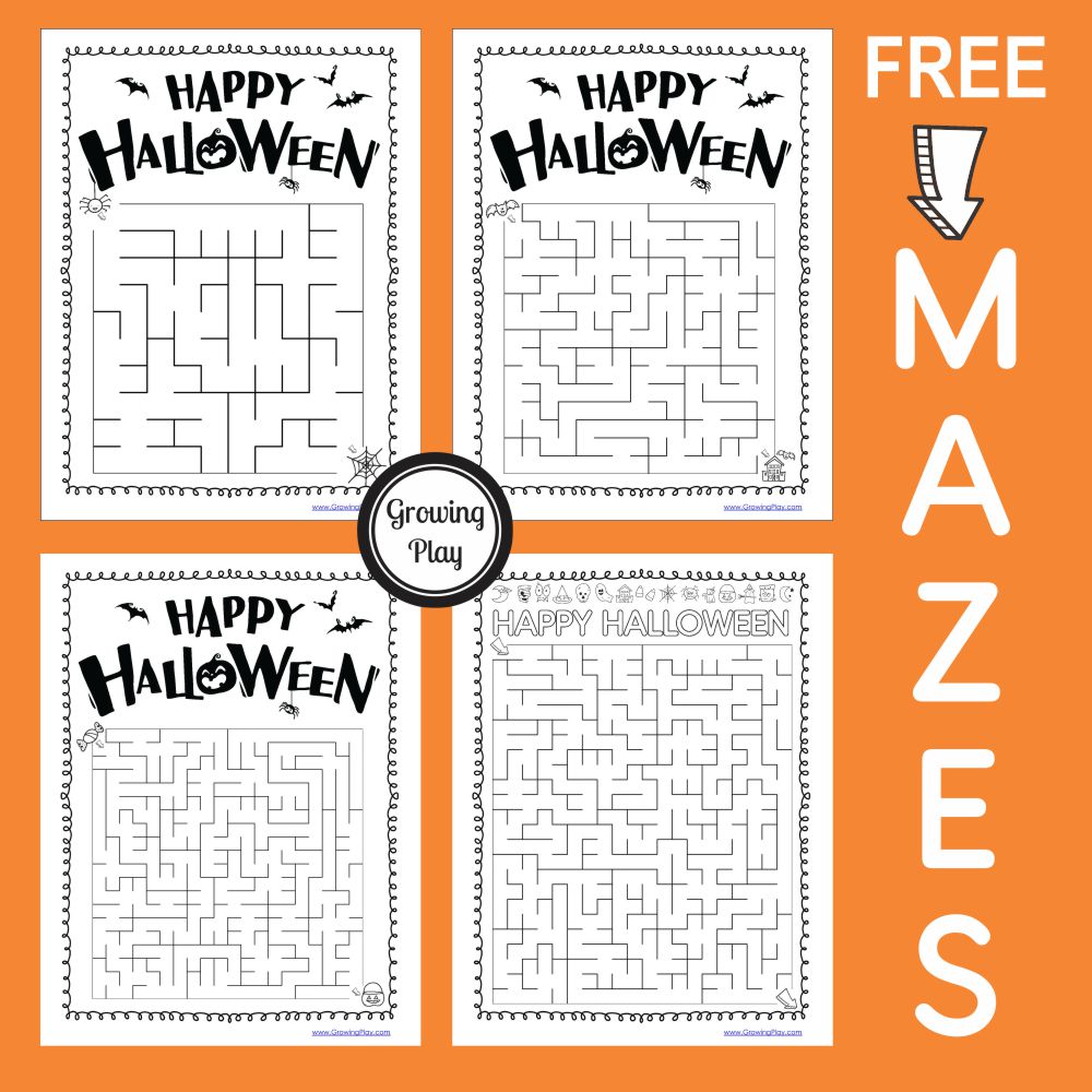 Halloween maze pdf packet free printables