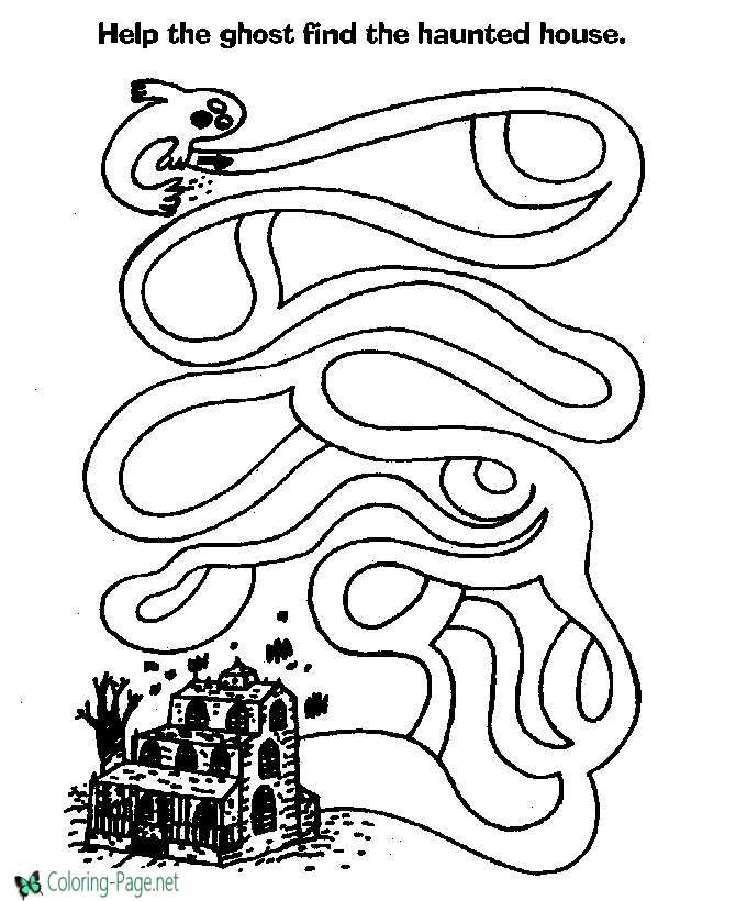 Halloween ghost printable mazes