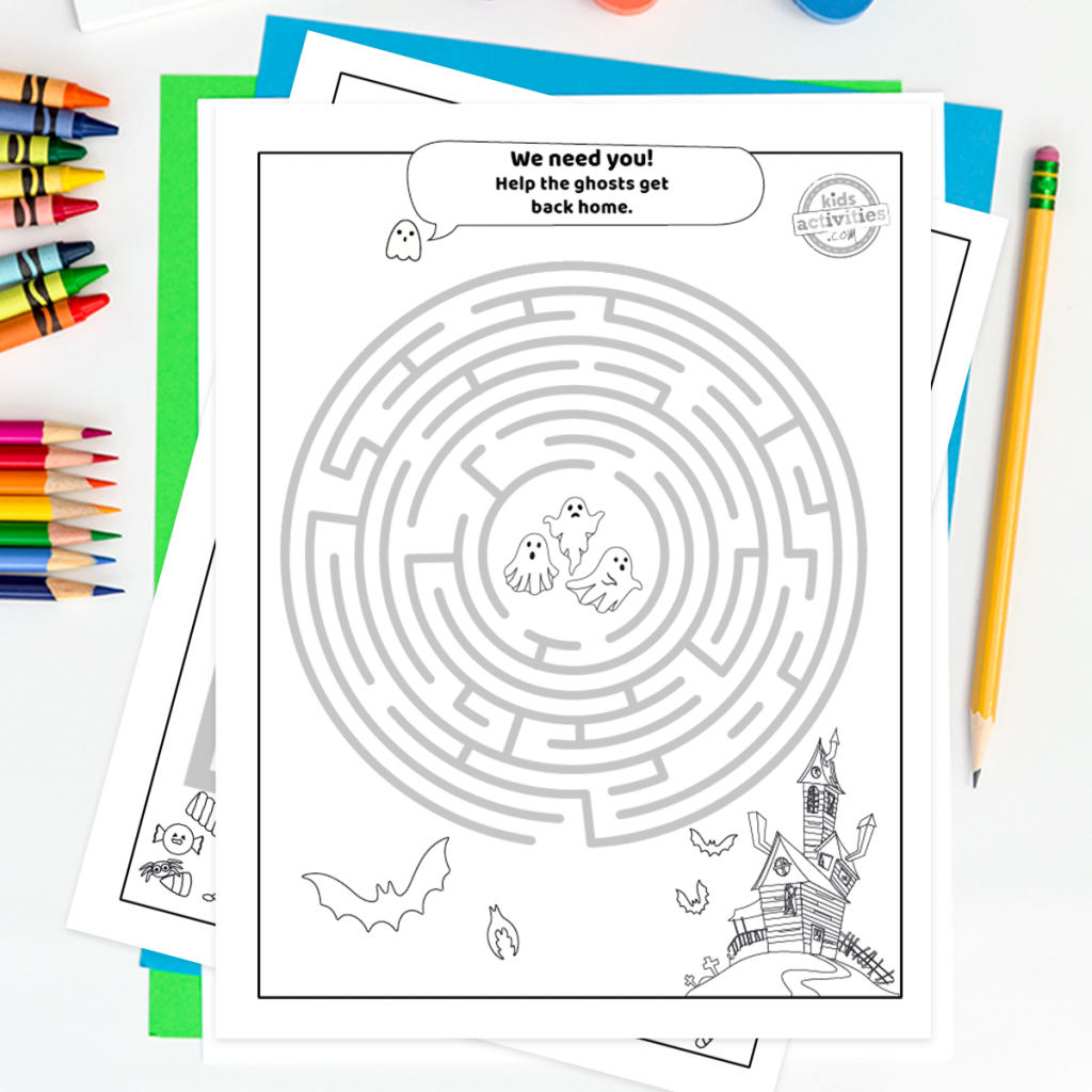 Here is how to download halloween printables mazes