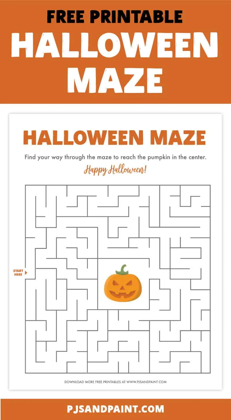 Free printable halloween maze worksheets for kids