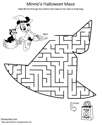 Printable disney halloween mazes