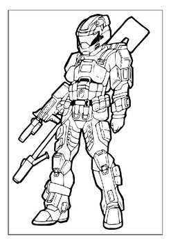 Immersive coloring adventure printable halo coloring pages for kids pages