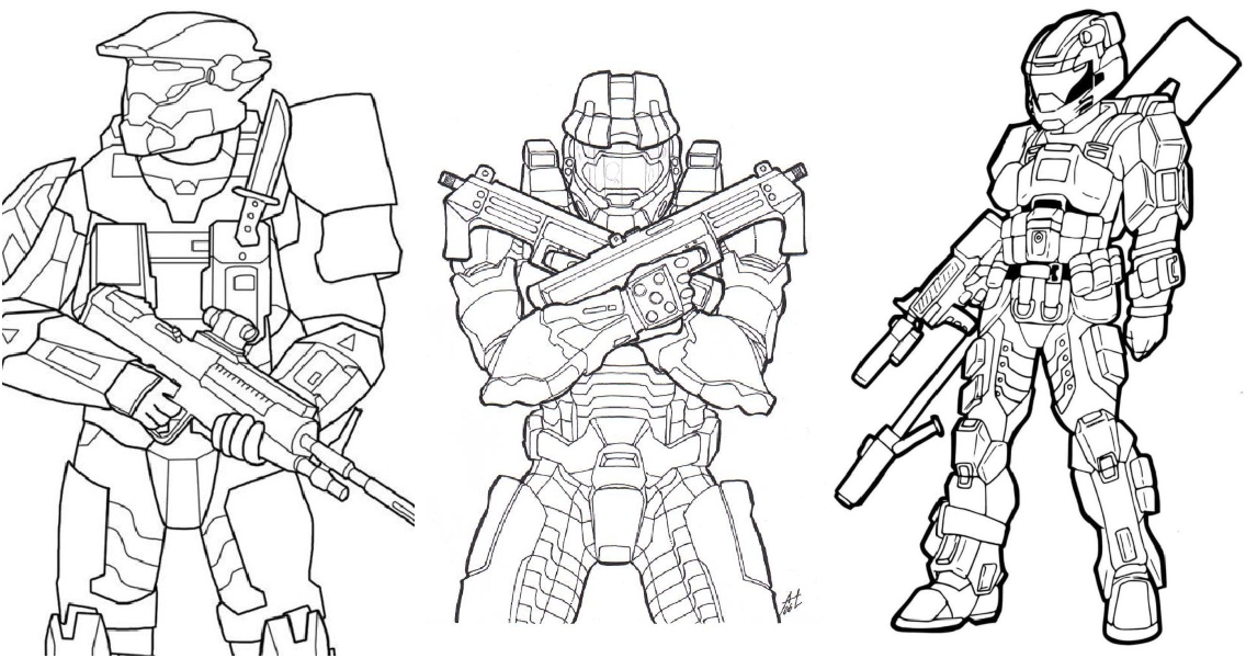Free halo coloring pages for kids and adults