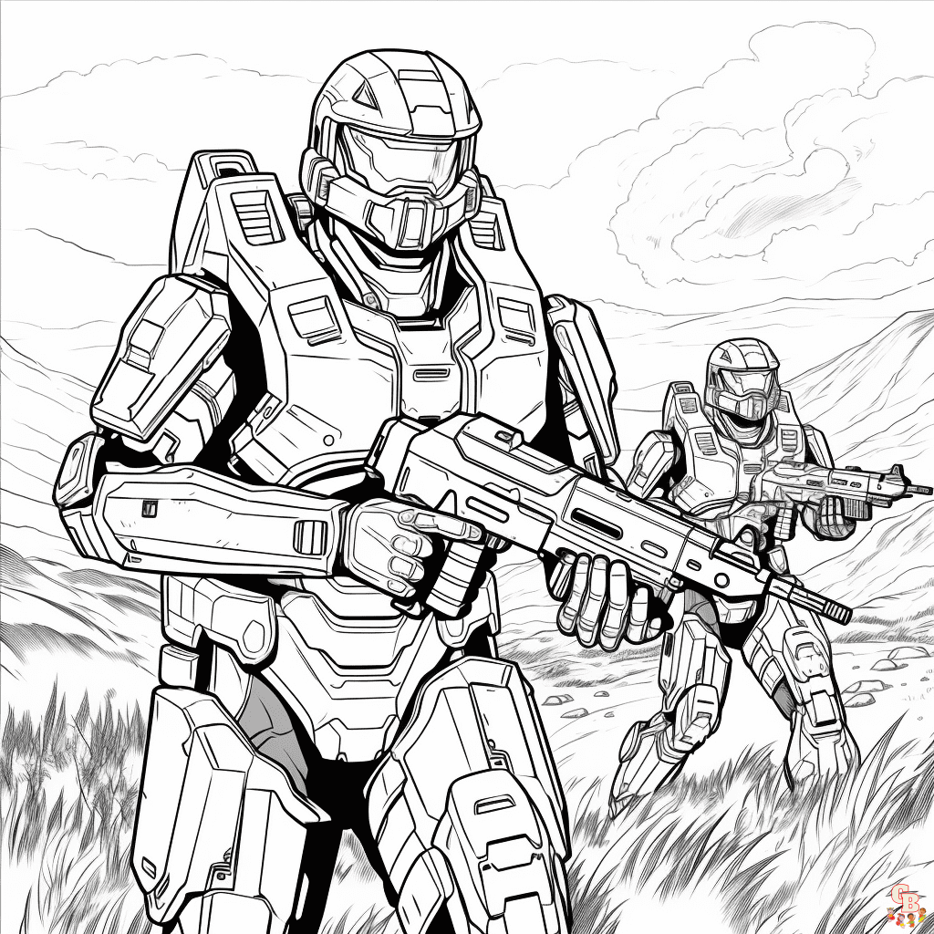 Printable master chief coloring pages free for kids and adults