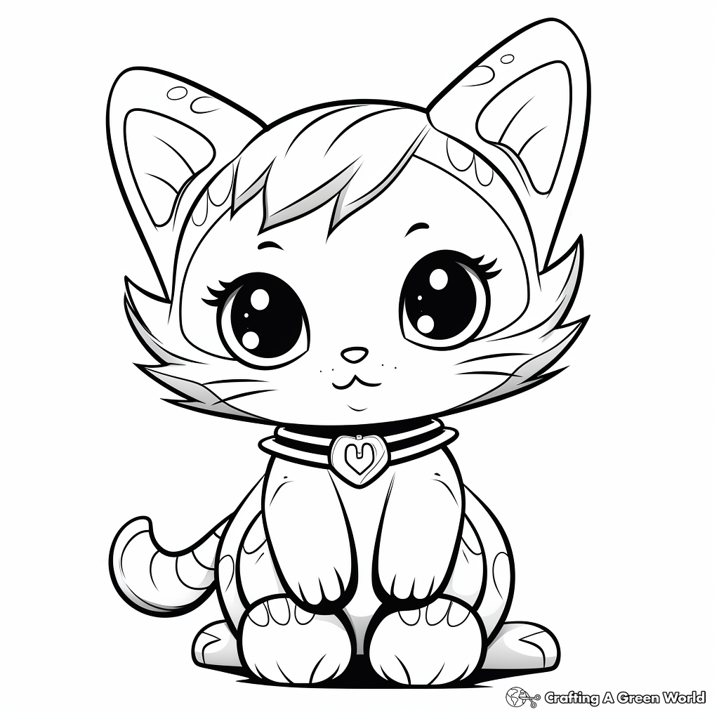 Angel cat coloring pages