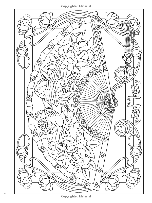 Creative haven vintage hand fans coloring book creative haven coloring books marty noble creative haven â boyama sayfalarä åemsiyeler desenler