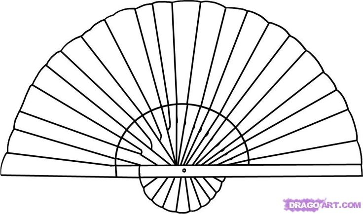 Fan coloring page fan drawing drawings coloring pages