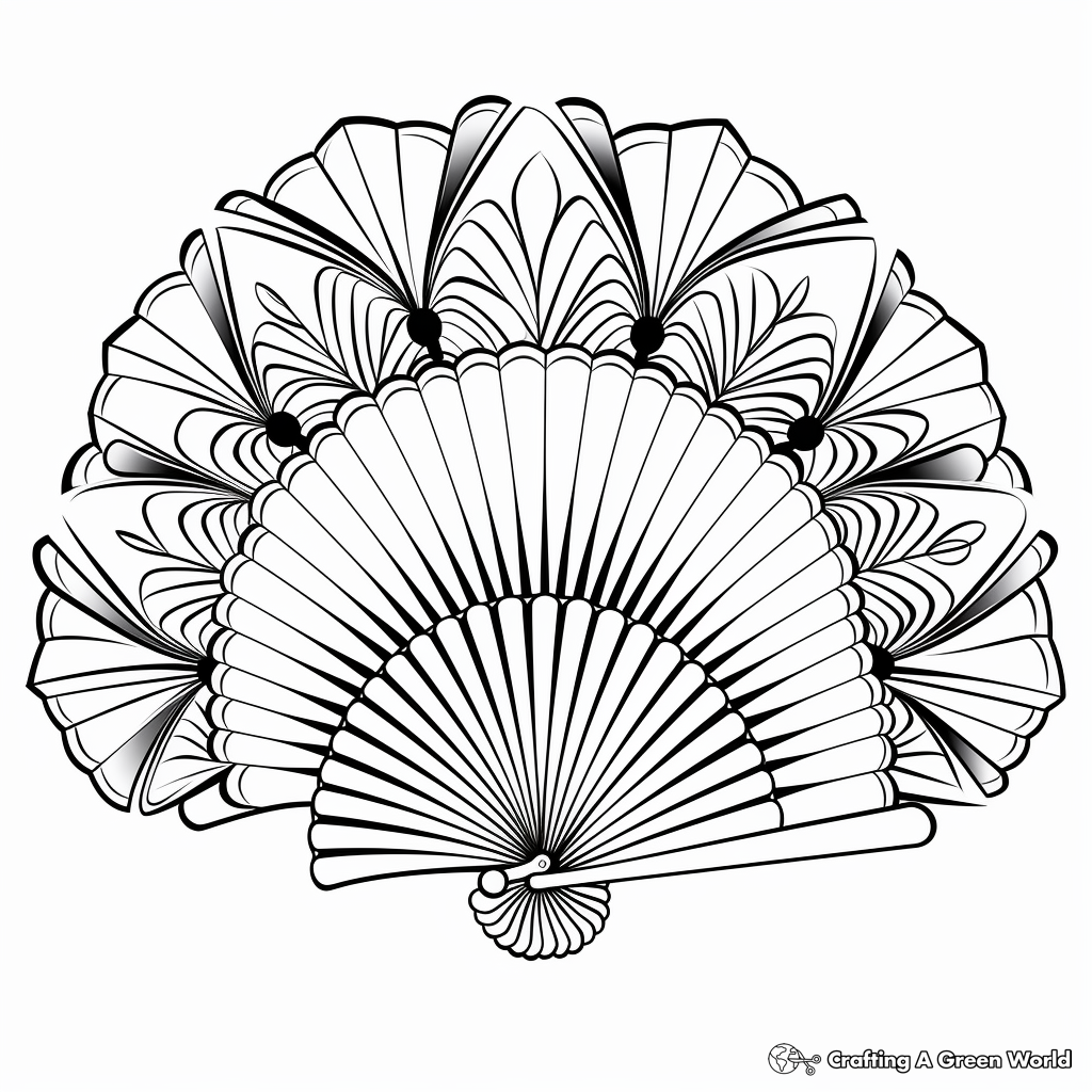 Fan coloring pages