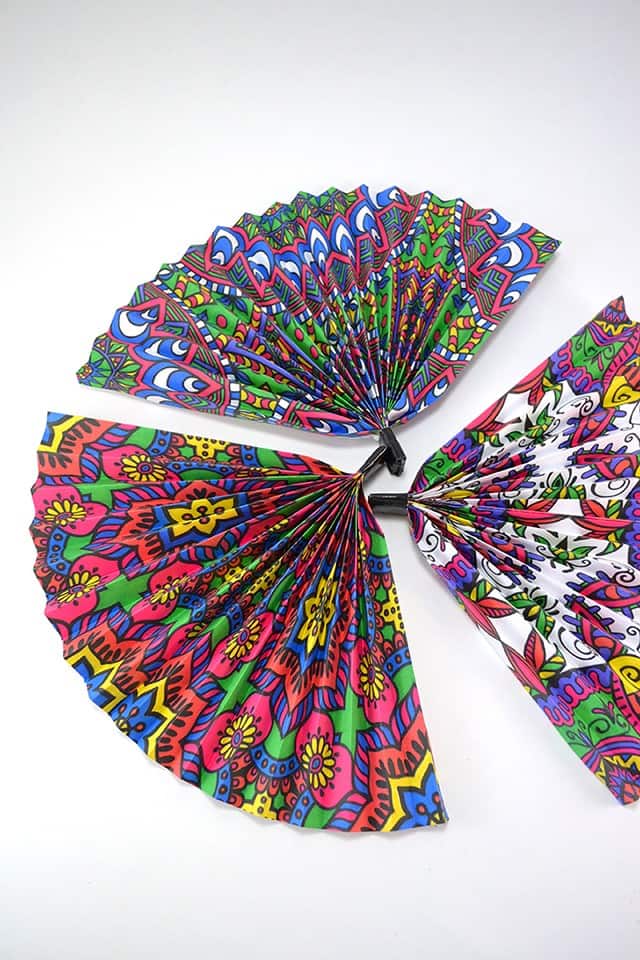 Diy adult coloring pages paper hand fans
