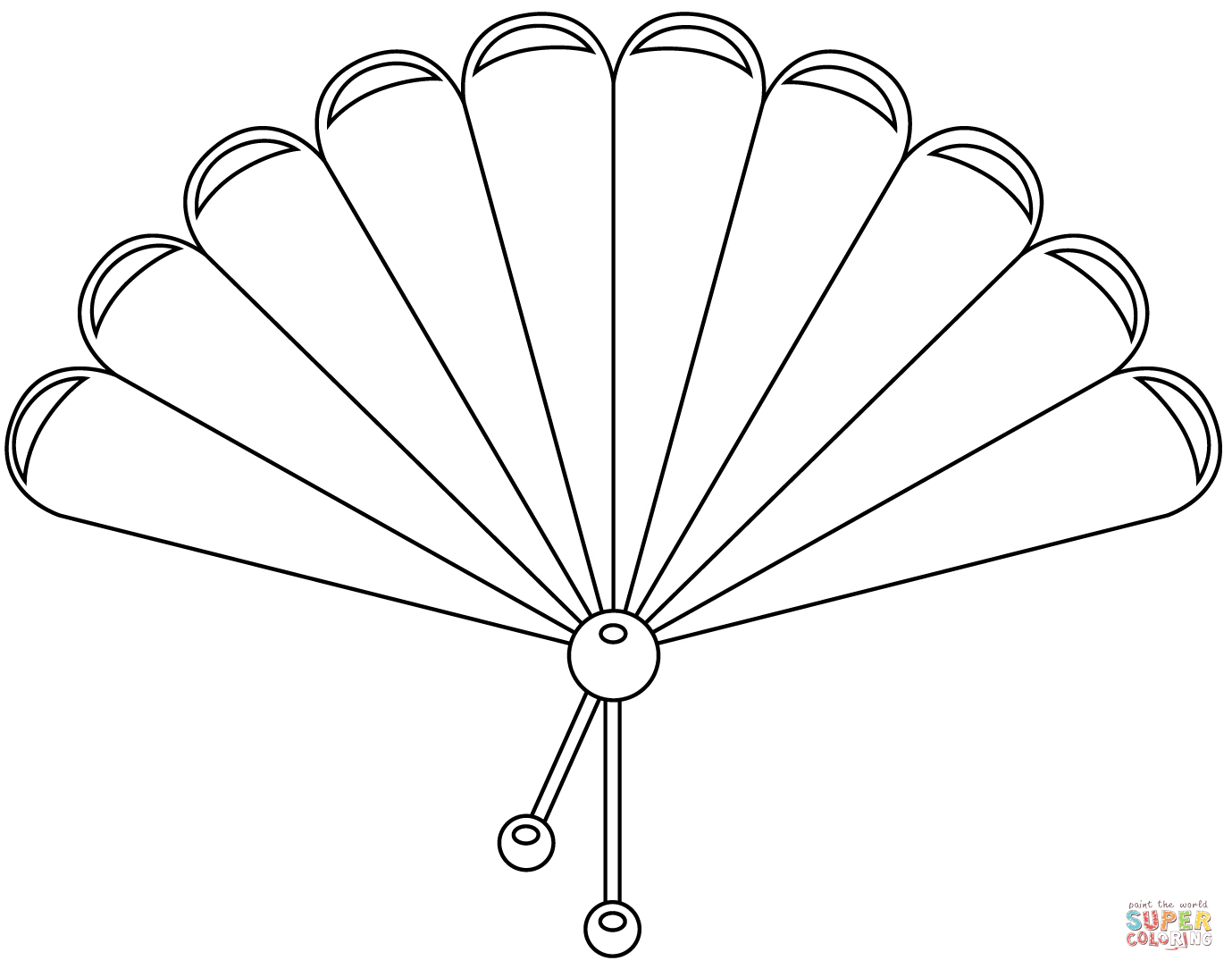 Hand fan coloring page free printable coloring pages