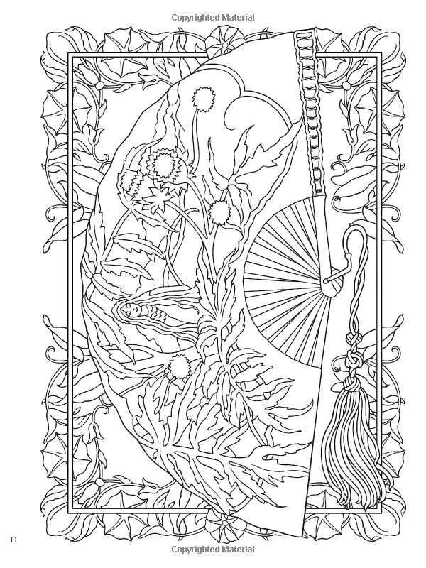 Creative haven vintage hand fans coloring book creative haven coloring books marty noble creatiâ creative haven coloring books coloring books coloring pages