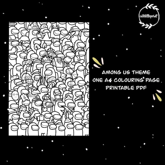 Among us colouring page a instant download printable pdf you look sus coloring page for kids among us fan art imposter among us