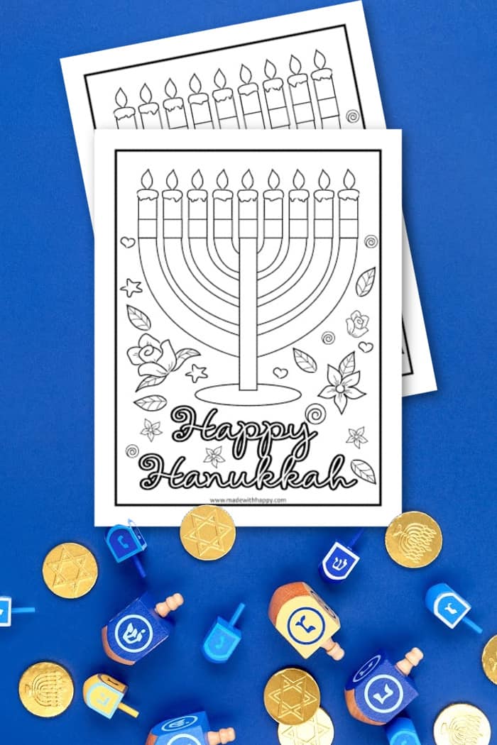 Happy hanukkah coloring pages