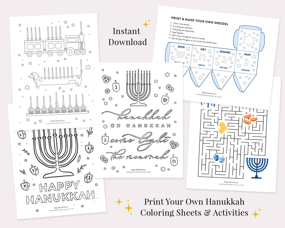 Hanukkah coloring sheets activities