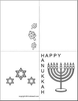 Greeting card happy hanukkah menorah