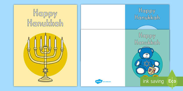 Printable hankah greeting cards for kids usa