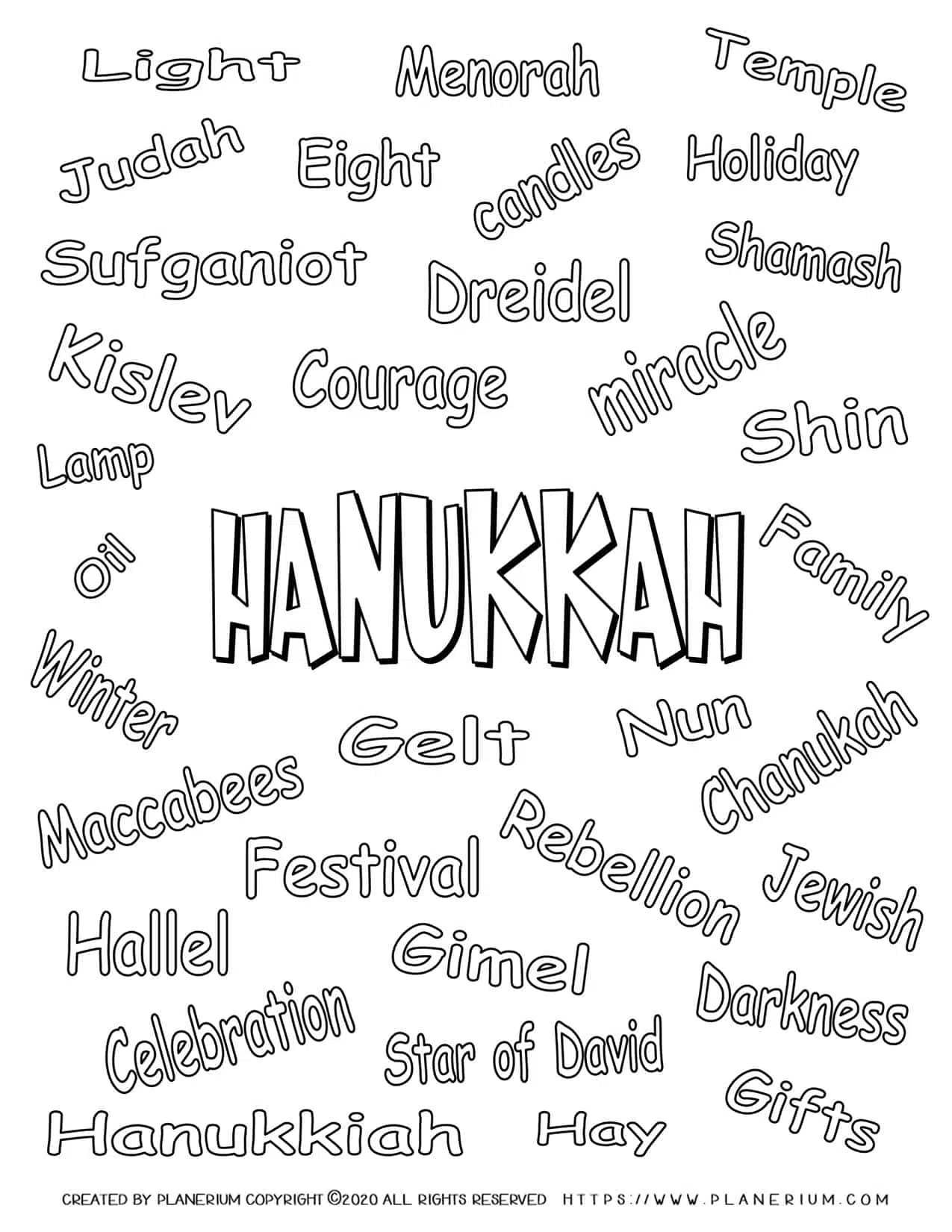 Hanukkah coloring page