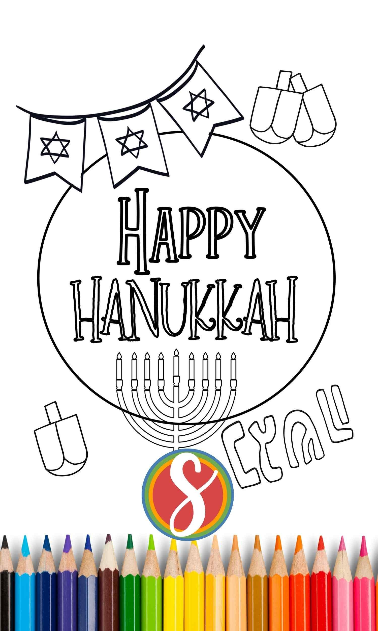 Free hanukkah coloring pages â stevie doodles