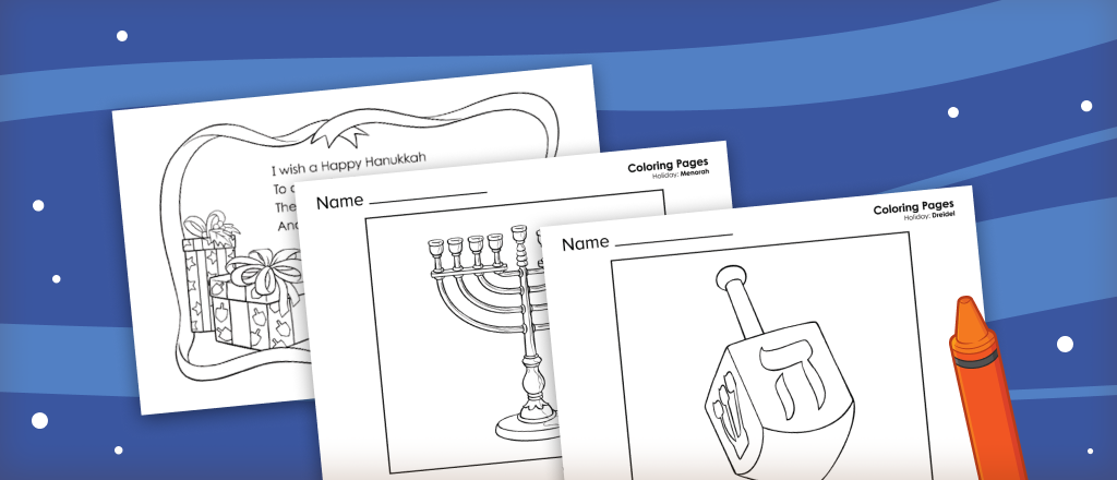 Free hanukkah coloring pages for kids