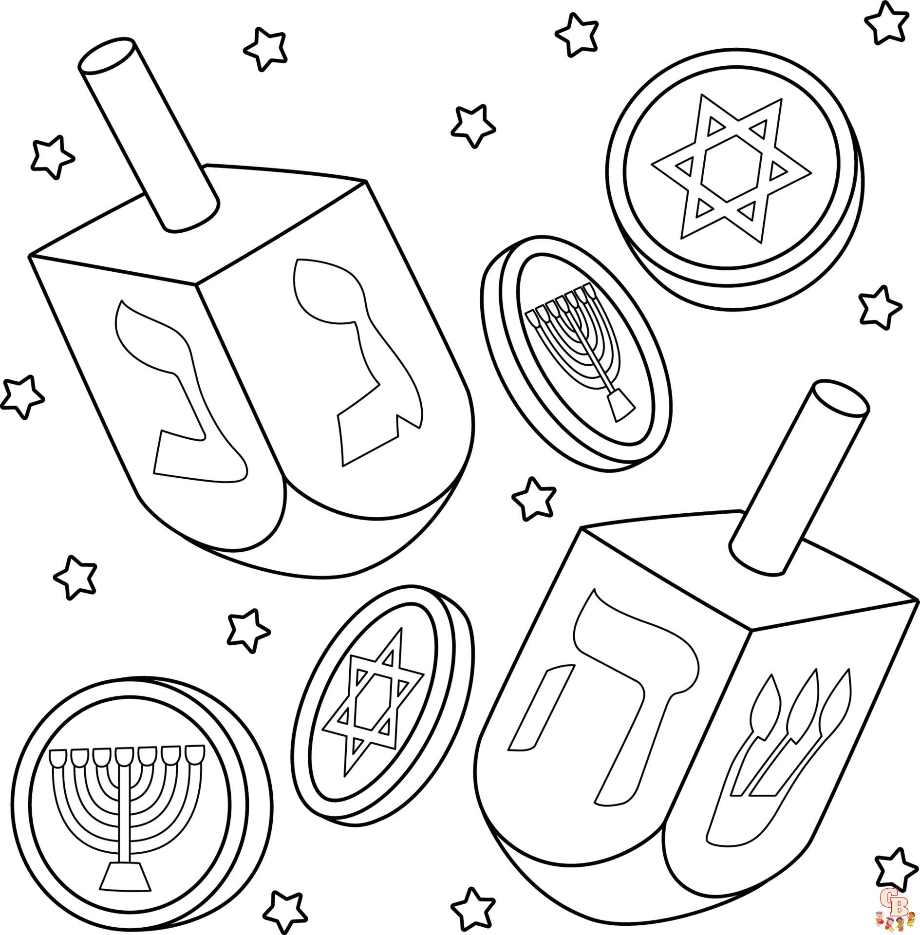Hanukkah coloring pages for kids