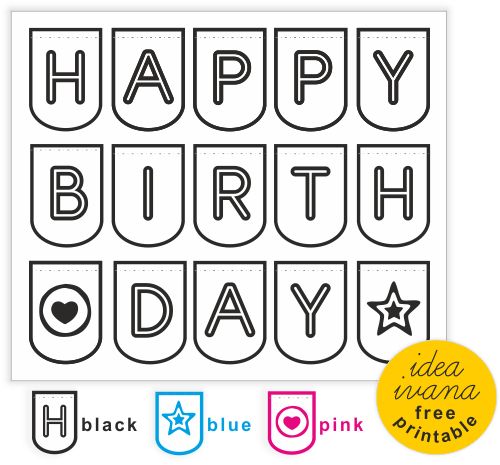 Idea ivana simple happy birthday garland free printable birthday banner free printable printable birthday banner birthday garland