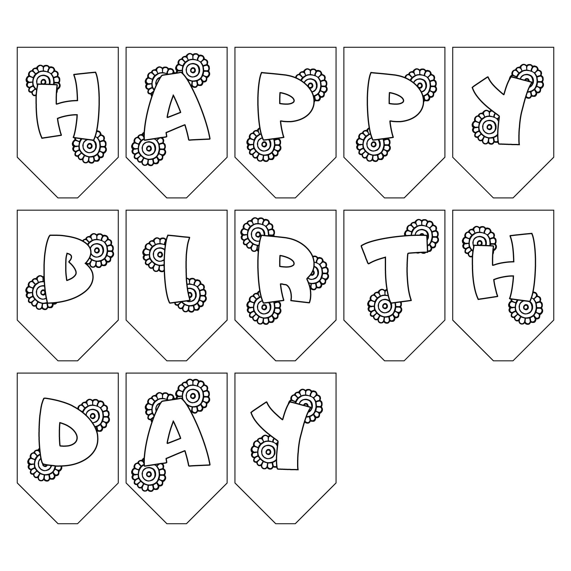 Best happy birthday banners printable outline pdf for free at