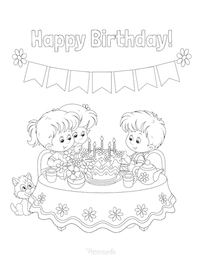 Free happy birthday coloring pages for kids