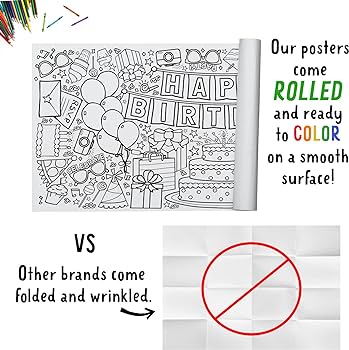 Tiny expressions giant birthday coloring poster