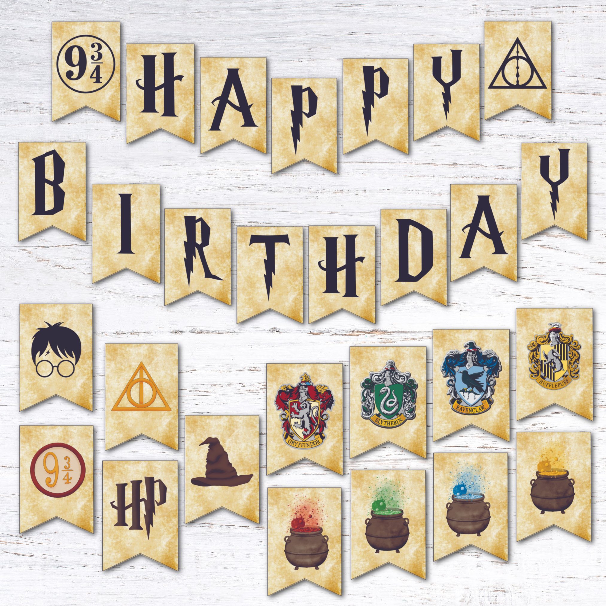Free printable harry potter birthday banner â krafty planner