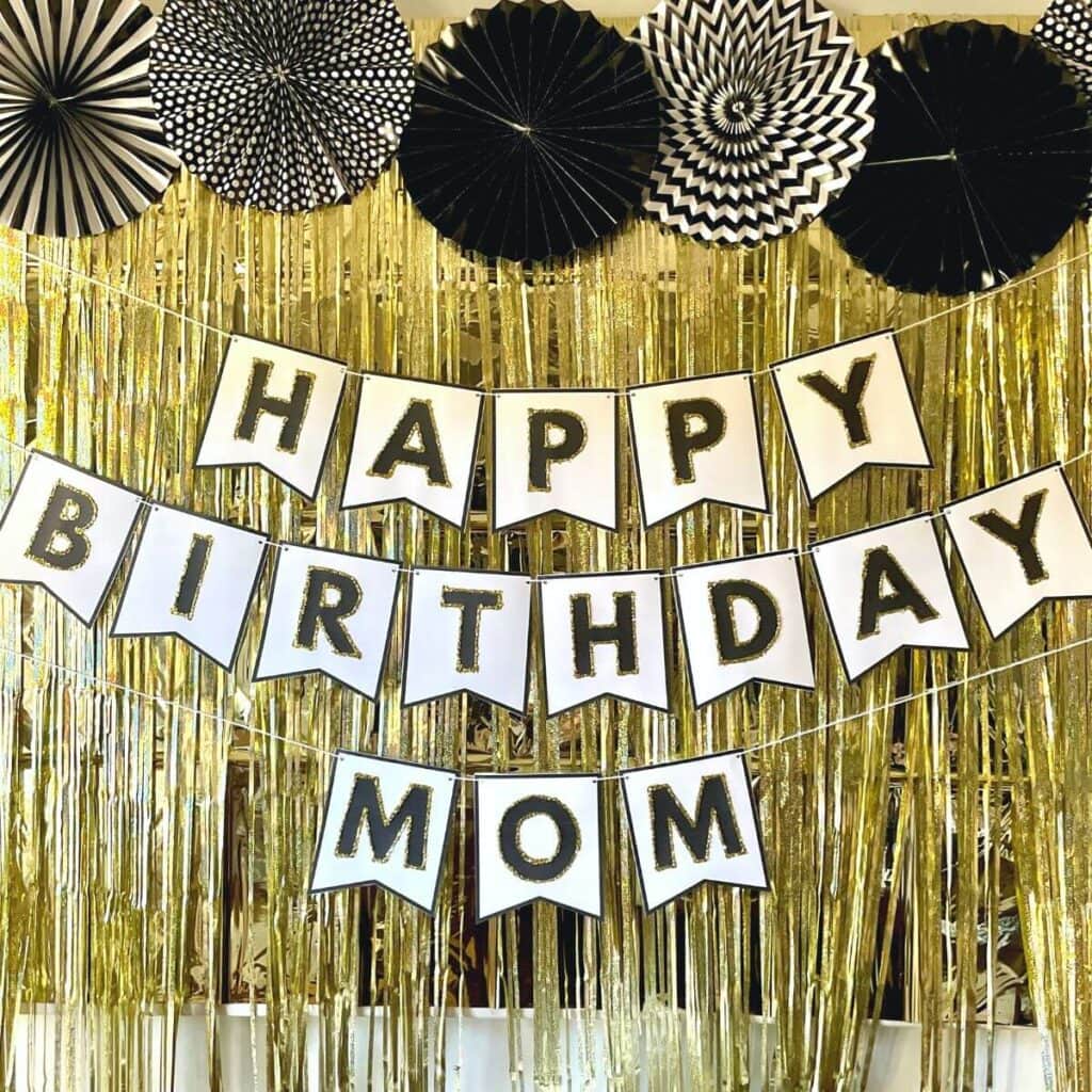 Diy black and gold birthday banner