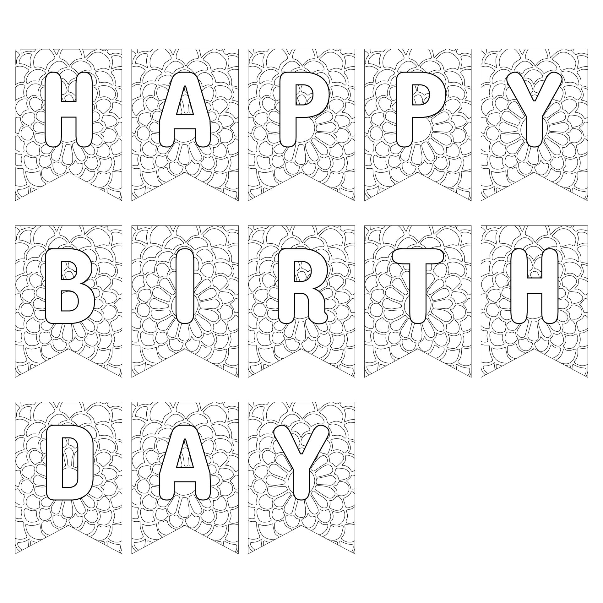 Best happy birthday banners printable outline pdf for free at