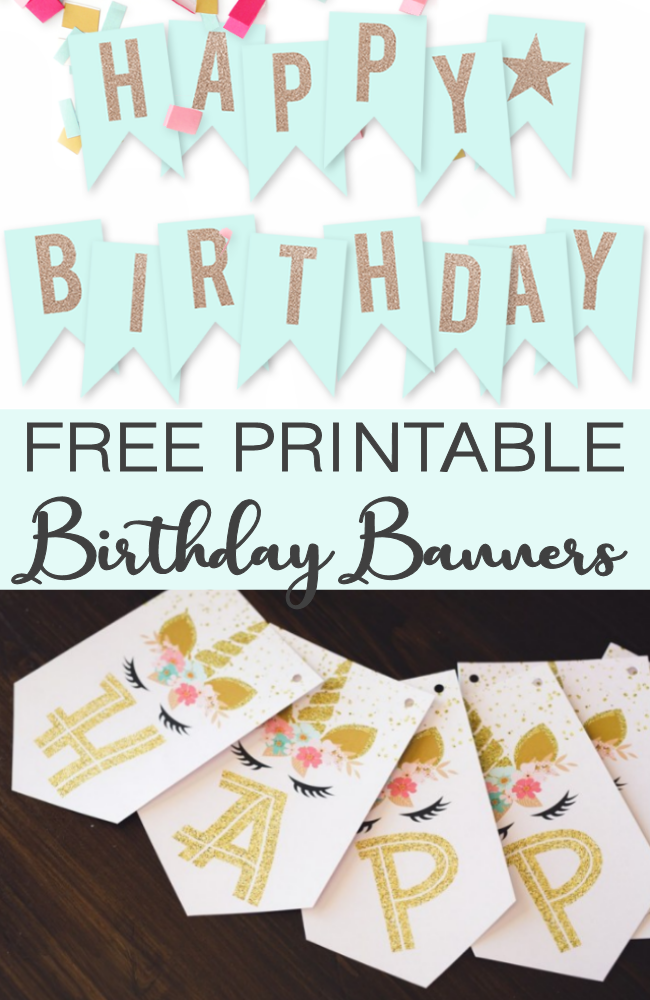 Free printable birthday banners