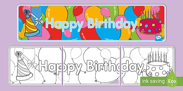 Louring birthday banner party teacher made
