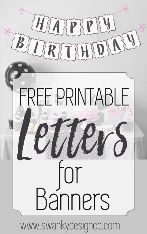 Free printable black and white banner letters