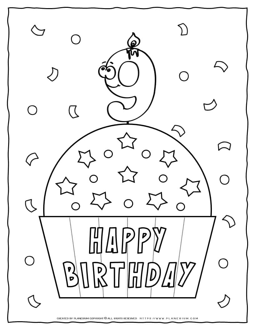 Happy birthday coloring page