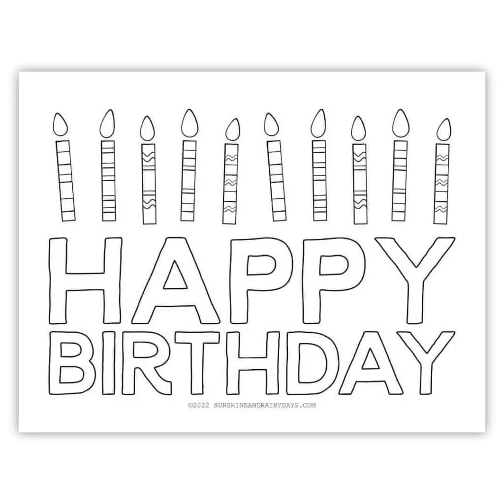Happy birthday coloring pages