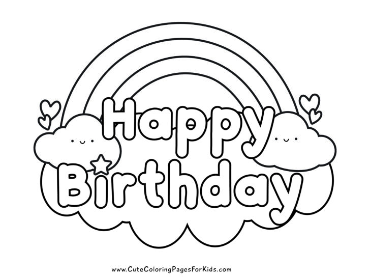 Free printable birthday coloring pages
