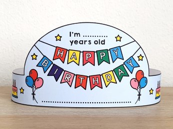 Happy birthday crown printable