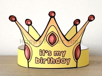 Birthday paper crowns printable