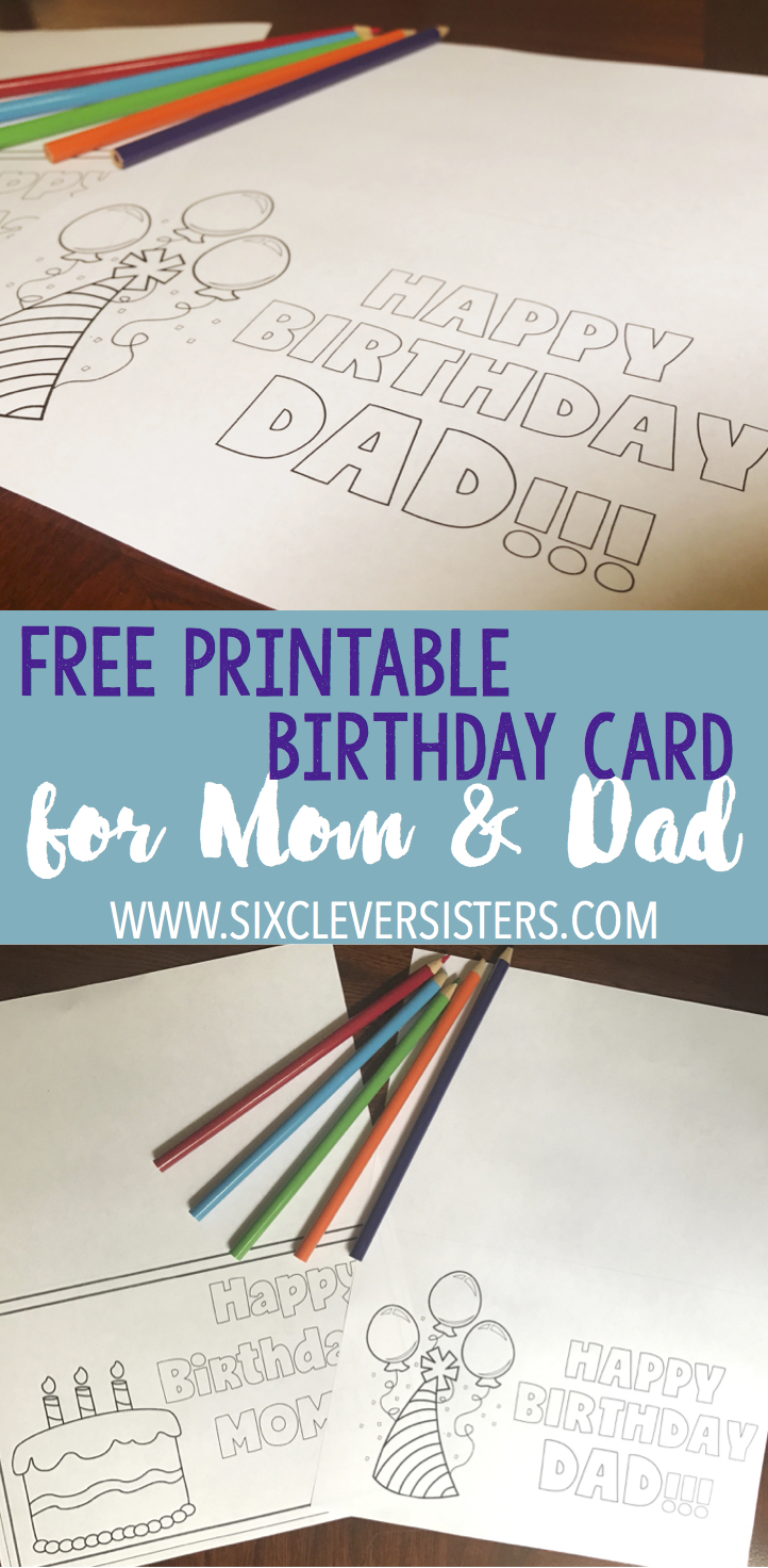 Free printable birthday cards to color