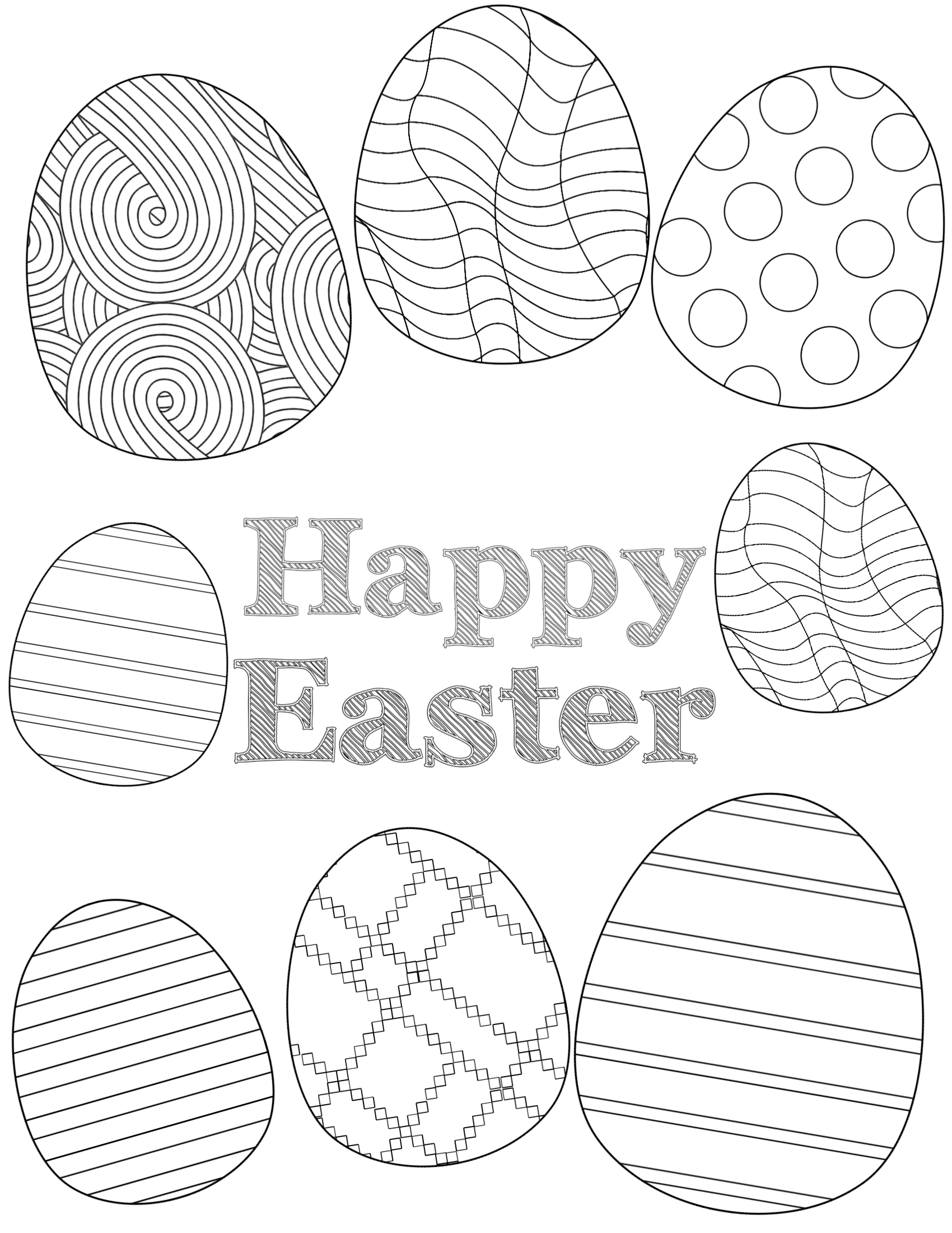 Free printable easter coloring sheets
