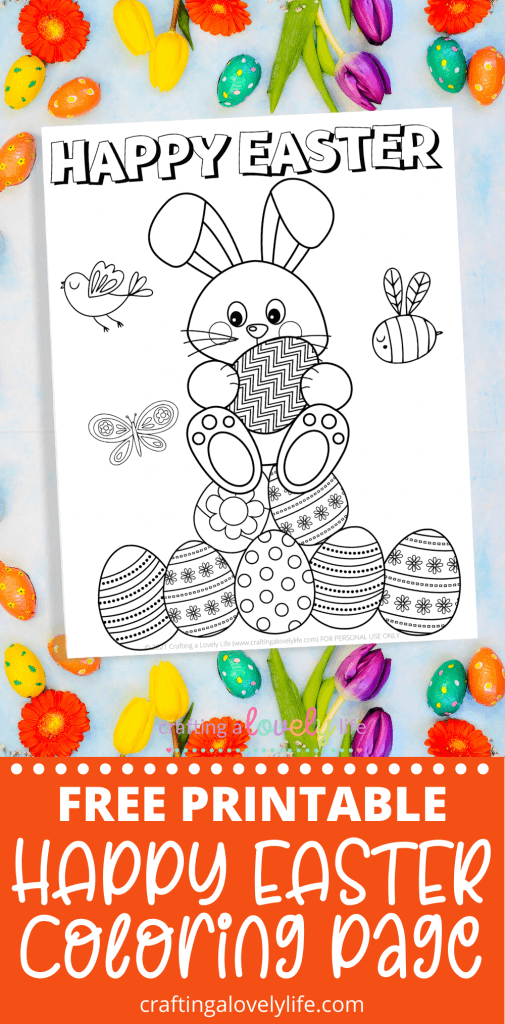 Happy easter coloring page free printable