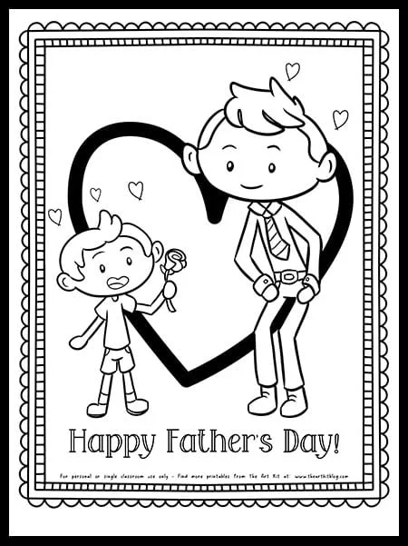 Free printable fathers day coloring page â the art kit