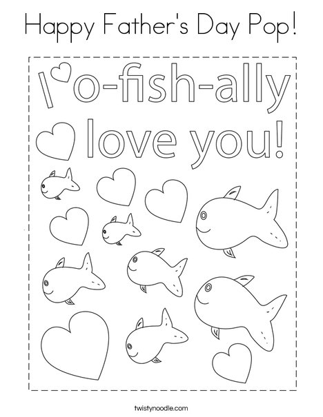 Happy fathers day pop coloring page