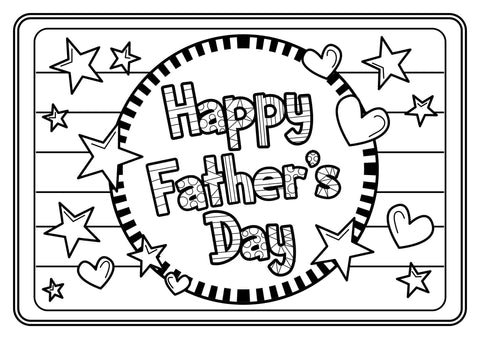 Fathers day louring pages to print