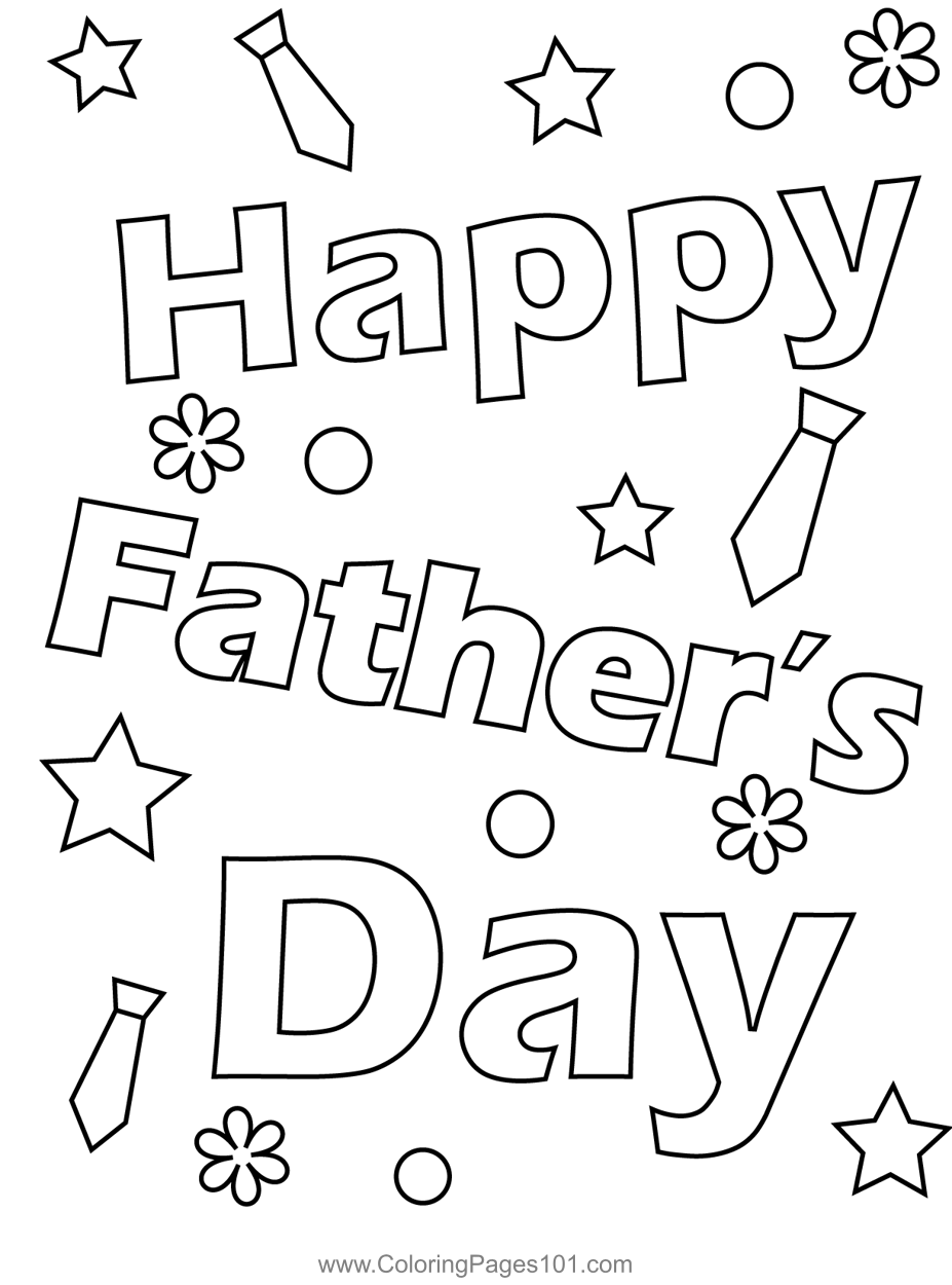 Happy fathers day coloring page for kids