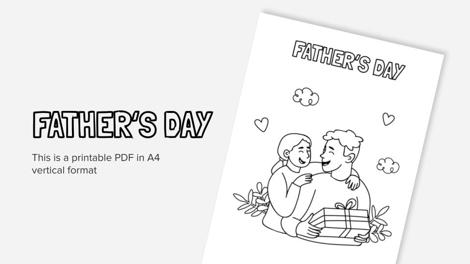Happy fathers day printable coloring worksheet